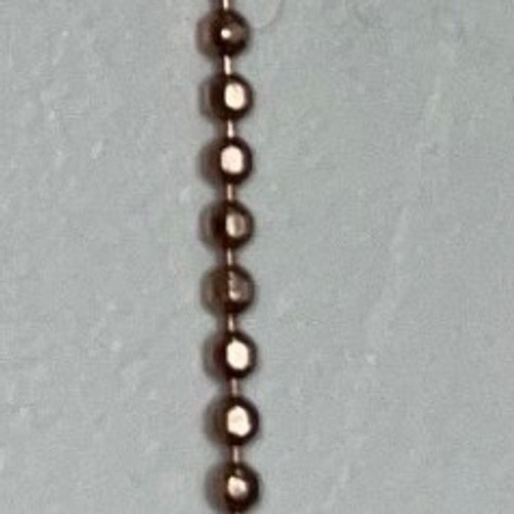 Rose Gold 925 Sterling Silver Bead Ball Chain Necklace italy W/ 17.5" - Picture 14 of 16